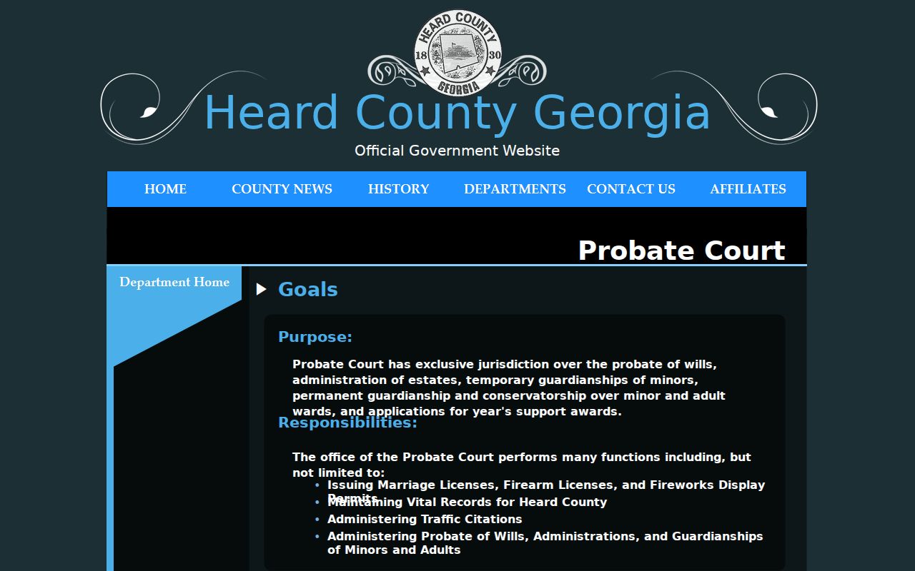 Heard County traffic warrant Probate Court citation route
