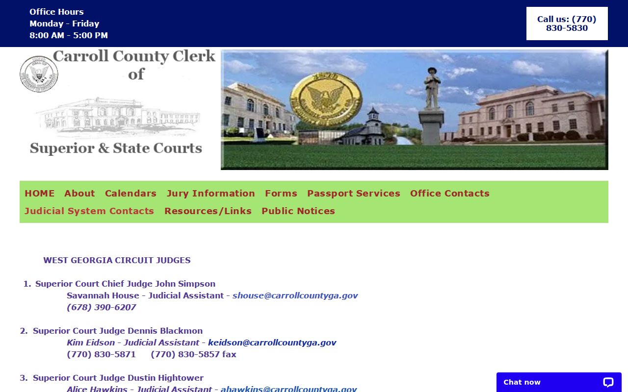 Current West Georgia Judicial Circuit contacts for Heard County court records