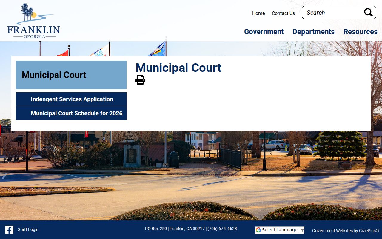 Franklin Municipal Court contact for Heard County city court warrants