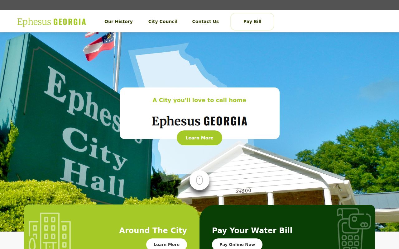 Ephesus City Hall route for Heard County city court warrant records